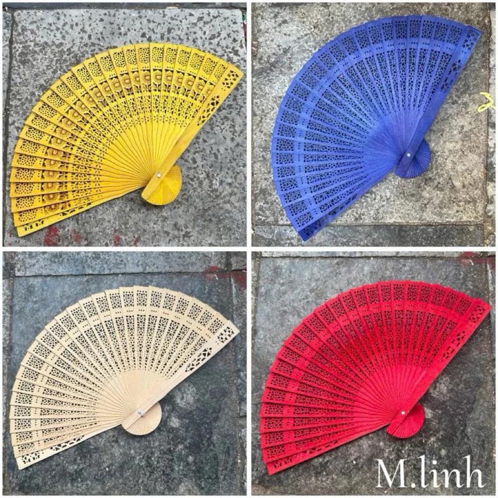 [Bán Sỉ]10 chiếc quạt gỗ xếp, quạt lan, quạt cổ trang chụp ảnh decor phụ kiện