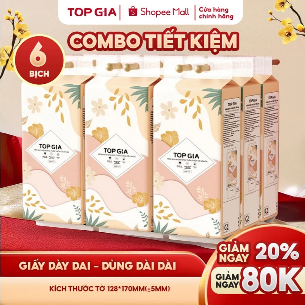 Khăn giấy vệ sinh treo tường Tiểu Hạ 1000 tờ làm từ bột gỗ thiên nhiên, an toàn, 6 bịch hoặc 10 bịch