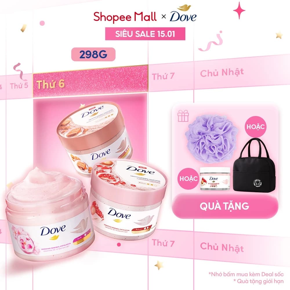 [CHÍNH HÃNG ĐỘC QUYỀN] Smoothie Tẩy Tế Bào Chết Body Dove Chăm Da Sáng Mịn 298g